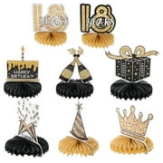 NUOLUX Birthday Decorations Table Honeycomb Happy Decoration Partysign Centerpieces Centerpiece 18Th 21St 30Thgold Black Pieces